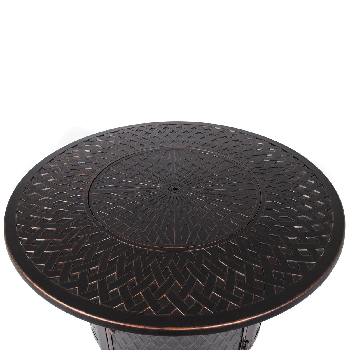 Verona 44" Round Propane Fire Pit Table – Antique Bronze
