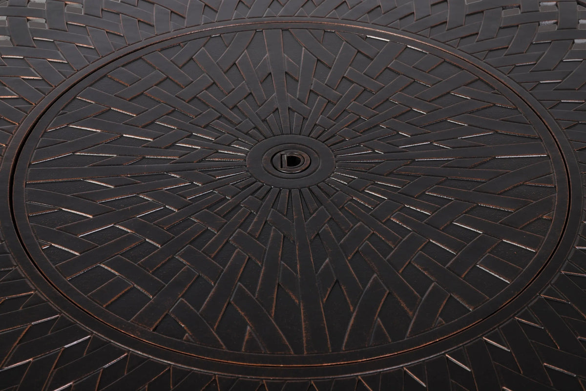 Verona 44" Round Propane Fire Pit Table – Antique Bronze