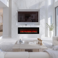 Oxharkflame 60In Recessed Wallmounted Electric Fireplace Insert Black