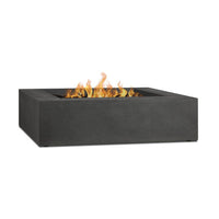 Brookhurst 42 In. L X 12 In. H Outdoor GFRC Liquid Propane Fire Pit in Carbon with Lava Rocks
