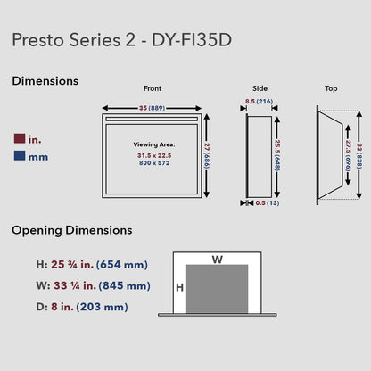 Presto Electric Fireplace Insert for Existing Fireplace or New Build