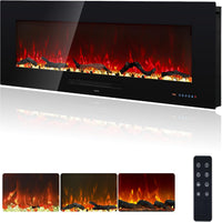 Oxharkflame 60In Recessed Wallmounted Electric Fireplace Insert Black