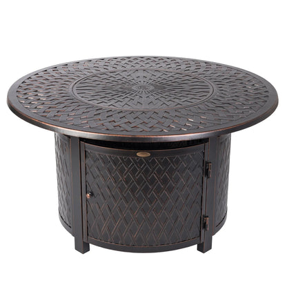 Verona 44" Round Propane Fire Pit Table – Antique Bronze