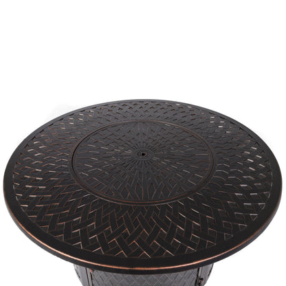 Verona 44" Round Propane Fire Pit Table – Antique Bronze