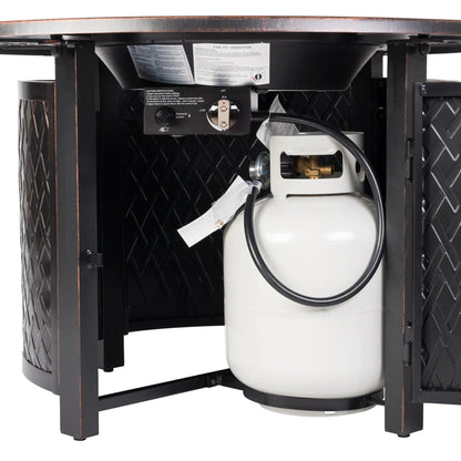 Verona 44" Round Propane Fire Pit Table – Antique Bronze