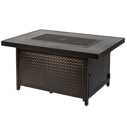 Weyland 48" Rectangle Propane Fire Pit Table – Antique Bronze
