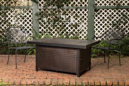 Weyland 48" Rectangle Propane Fire Pit Table – Antique Bronze