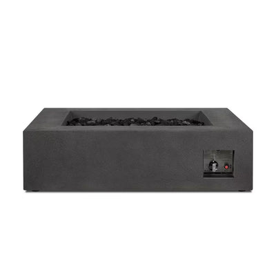 Jensen Co Brookhurst 42" Square GFRC Propane Fire Pit – 100,000 BTU, Lava Rocks