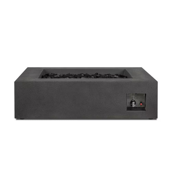 Brookhurst 42 In. L X 12 In. H Outdoor GFRC Liquid Propane Fire Pit in Carbon with Lava Rocks