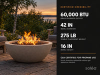 Pompton 42 In. round Concrete Composite Propane Fire Pit in Fog with Vinyl Cover — Results & Stats