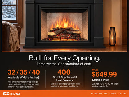 Presto Electric Fireplace Insert for Existing Fireplace or New Build — Results & Stats